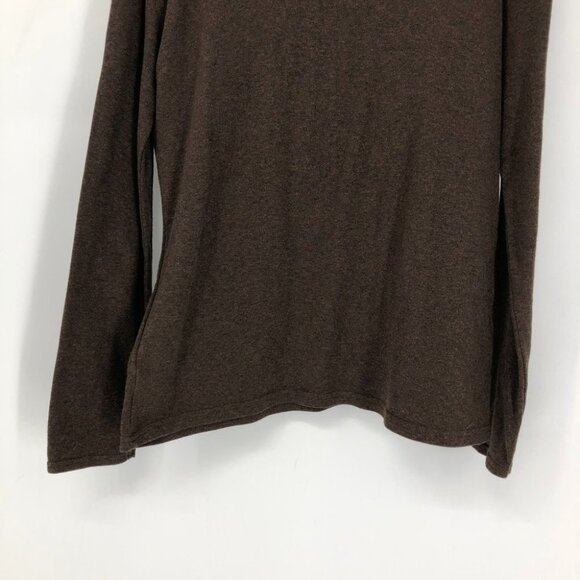 Denver Hayes Brown Cotton Longsleeve Marled Turtleneck Size M - Picture 7 of 13